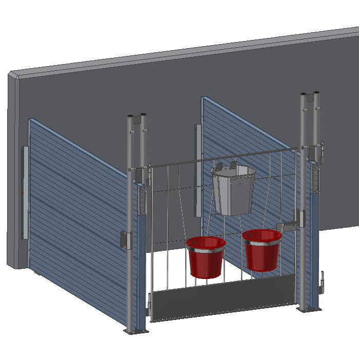 PLASTIC CALF BOX "Calf-house" concrete back wall