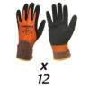 Nylon gloves with latex palm, 12 pairs