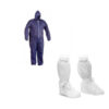  Shoe covers with vinyl sole, 40 pcs + Polypropylene suit blue, 40 pcs